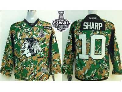NHL Youth Blackhawks #10 Patrick Sharp Camo Veterans Day Practice 2015 Stanley Cup Stitched Jerseys