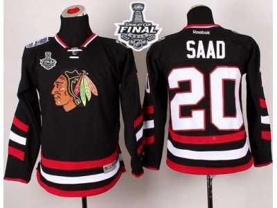 NHL Youth Blackhawks #20 Brandon Saad Black 2014 Stadium Series 2015 Stanley Cup Stitched Jerseys