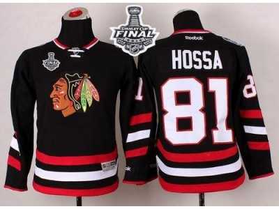 NHL Youth Blackhawks #81 Marian Hossa Black 2014 Stadium Series 2015 Stanley Cup Stitched Jerseys