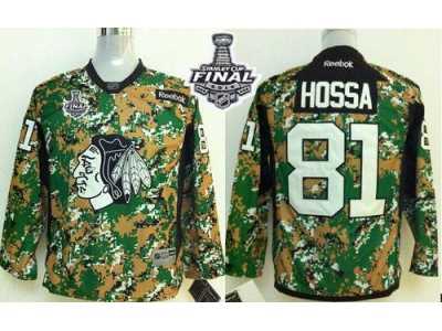 NHL Youth Blackhawks #81 Marian Hossa Camo Veterans Day Practice 2015 Stanley Cup Stitched Jerseys