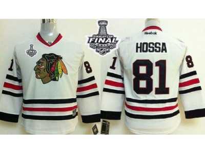 NHL Youth Blackhawks #81 Marian Hossa White 2015 Stanley Cup Stitched Jerseys