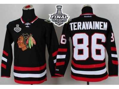 NHL Youth Blackhawks #86 Teuvo Teravainen Black 2014 Stadium Series 2015 Stanley Cup Stitched Jerseys