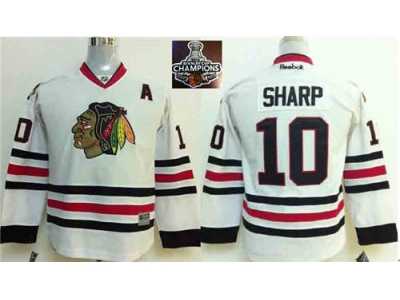 NHL Youth Chicago Blackhawks #10 Patrick Sharp White 2015 Stanley Cup Champions jerseys
