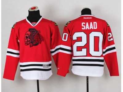 NHL Youth Chicago Blackhawks #20 Brandon Saad Red(Red Skull) Stitched