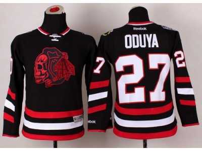 NHL Youth Chicago Blackhawks #27 Johnny Oduya Black(Red Skull) 2014 Stadium Series Stitched