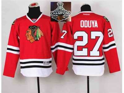 NHL Youth Chicago Blackhawks #27 Johnny Oduya Red 2015 Stanley Cup Champions jerseys