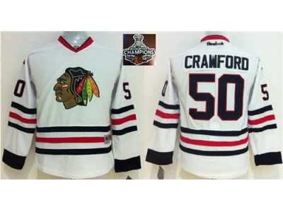 NHL Youth Chicago Blackhawks #50 Corey Crawford White 2015 Stanley Cup Champions jerseys