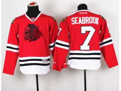 NHL Youth Chicago Blackhawks #7 Brent Seabrook Red(Red Skull) Stitched