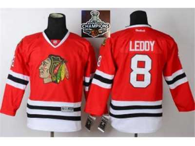 NHL Youth Chicago Blackhawks #8 Nick Leddy Red 2015 Stanley Cup Champions jerseys
