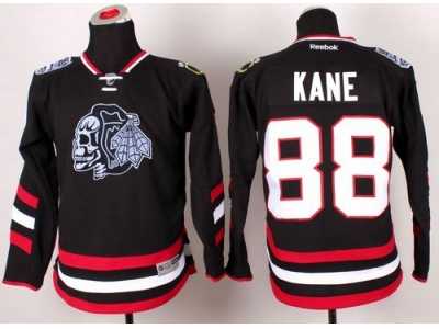 NHL Youth Chicago Blackhawks #88 Patrick Kane Black(White Skull) 2014 Stadium Series Stitched