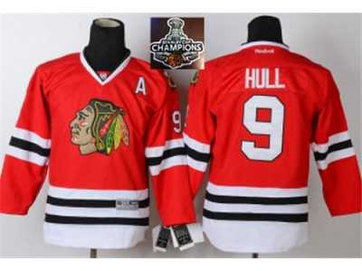 NHL Youth Chicago Blackhawks #9 Bobby Hull Red 2015 Stanley Cup Champions jerseys