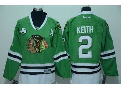 Youth Chicago Blackhawks #2 Duncan Keith Green Stitched NHL Jersey