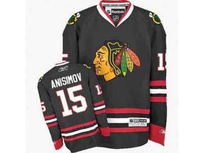Youth Reebok Chicago Blackhawks #15 Artem Anisimov Premier Black Third NHL Jersey