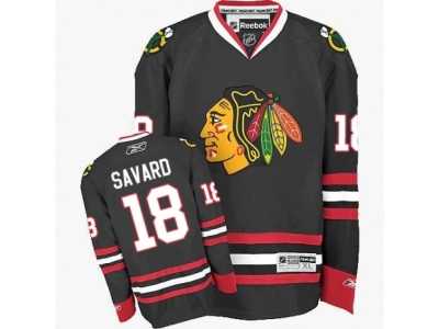 Youth Reebok Chicago Blackhawks #18 Denis Savard Premier Black Third NHL Jersey