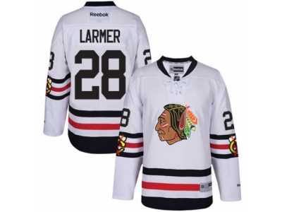 Youth Reebok Chicago Blackhawks #28 Steve Larmer Authentic White 2017 Winter Classic NHL Jersey