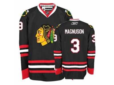 Youth Reebok Chicago Blackhawks #3 Keith Magnuson Authentic Black Third NHL Jersey