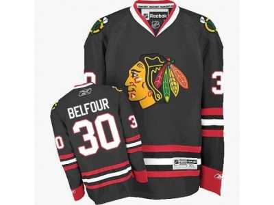 Youth Reebok Chicago Blackhawks #30 ED Belfour Premier Black Third NHL Jersey