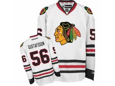 Youth Reebok Chicago Blackhawks #56 Erik Gustafsson Authentic White Away NHL Jersey