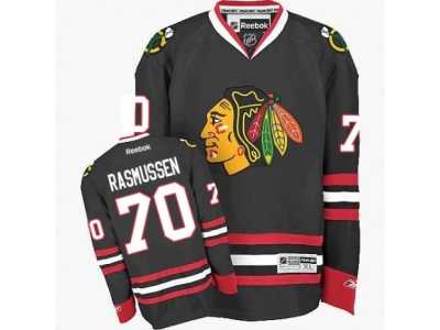 Youth Reebok Chicago Blackhawks #70 Dennis Rasmussen Premier Black Third NHL Jersey