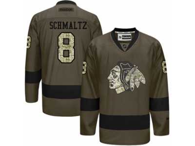 Youth Reebok Chicago Blackhawks #8 Nick Schmaltz Premier Green Salute to Service NHL Jersey
