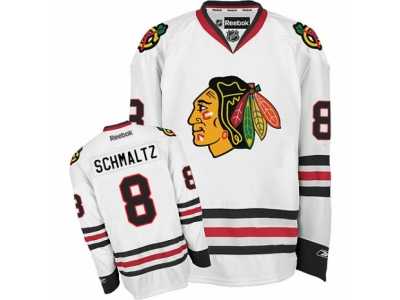 Youth Reebok Chicago Blackhawks #8 Nick Schmaltz Premier White Away NHL Jersey