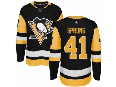 Youth Adidas Pittsburgh Penguins #41 Daniel Sprong Premier Black Home NHL Jersey