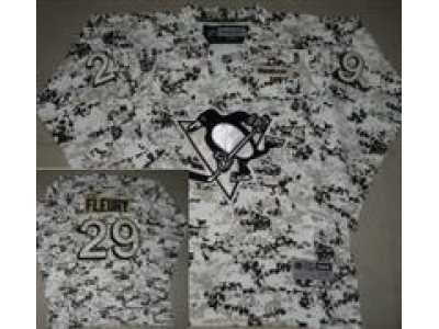 Youth NHL Pittsburgh Penguins #29 Marc-Andre Fleury White Camo Jerseys