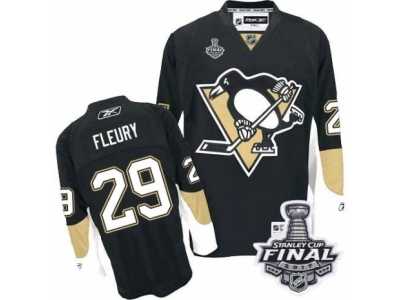 Youth Reebok Pittsburgh Penguins #29 Marc-Andre Fleury Authentic Black Home 2017 Stanley Cup Final NHL Jersey