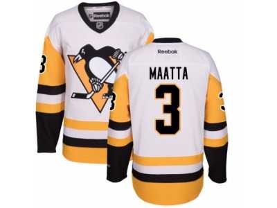 Youth Reebok Pittsburgh Penguins #3 Olli Maatta Premier White Away NHL Jersey