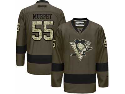 Youth Reebok Pittsburgh Penguins #55 Larry Murphy Premier Green Salute to Service NHL Jersey