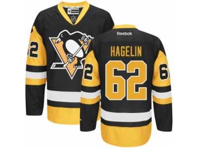 Youth Reebok Pittsburgh Penguins #62 Carl Hagelin Premier Black Gold Third NHL Jersey