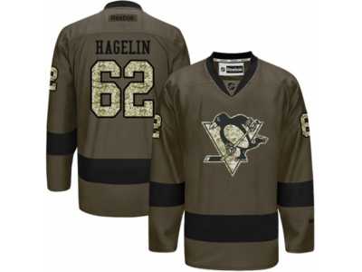 Youth Reebok Pittsburgh Penguins #62 Carl Hagelin Premier Green Salute to Service NHL Jersey
