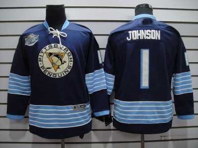 youth nhl pittsburgh penguins #1 johnson blue[2011 winter classic]