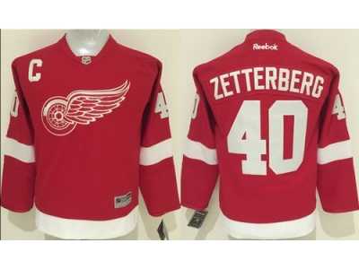 Youth Detroit Red Wings #40 Henrik Zetterberg Red Home Stitched NHL Jersey