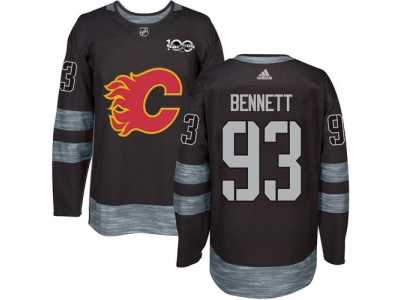Men's Calgary Flames #93 Sam Bennett Black 1917-2017 100th Anniversary Stitched NHL Jersey