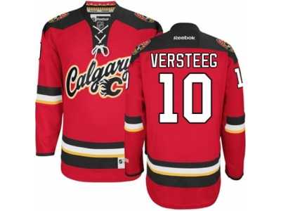 Men's Reebok Calgary Flames #10 Kris Versteeg Authentic Red New Third NHL Jersey