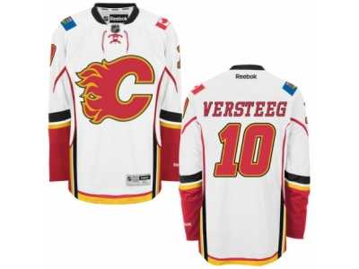 Men's Reebok Calgary Flames #10 Kris Versteeg Authentic White Away NHL Jersey