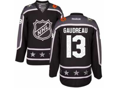 Men's Reebok Calgary Flames #13 Johnny Gaudreau Authentic Black Pacific Division 2017 All-Star NHL Jersey
