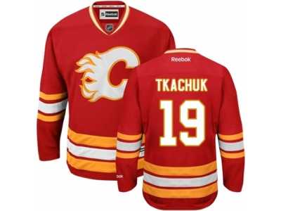 Men's Reebok Calgary Flames #19 Matthew Tkachuk Authentic Red Third NHL Jersey