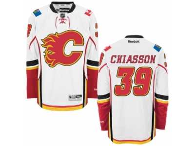 Men's Reebok Calgary Flames #39 Alex Chiasson Authentic White Away NHL Jersey