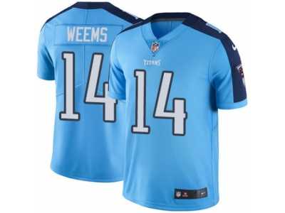 Men's Nike Tennessee Titans #14 Eric Weems Limited Light Blue Rush NFL Jersey