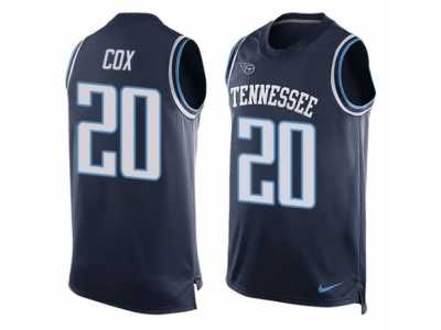 Men's Nike Tennessee Titans #20 Perrish Cox Limited Navy Blue Player Name & Number Tank Top NFL Jersey