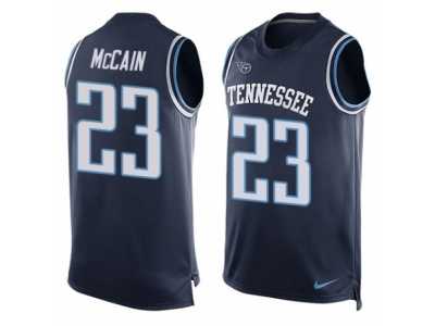 Men's Nike Tennessee Titans #23 Brice McCain Limited Navy Blue Player Name & Number Tank Top NFL Jersey