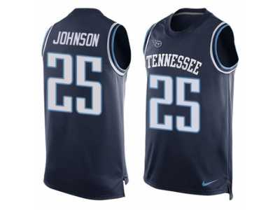 Men's Nike Tennessee Titans #25 Rashad Johnson Limited Navy Blue Player Name & Number Tank Top NFL Jersey