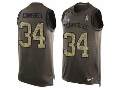 Men's Nike Tennessee Titans #34 Earl Campbell Limited Green Salute to Service Tank Top NFL Jersey