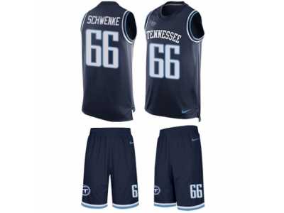 Men's Nike Tennessee Titans #66 Brian Schwenke Limited Navy Blue Tank Top Suit NFL Jersey