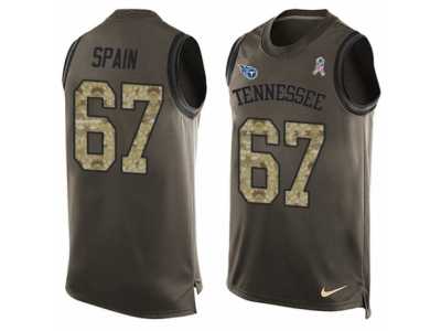 Men's Nike Tennessee Titans #67 Quinton Spain Limited Green Salute to Service Tank Top NFL Jersey