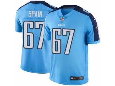 Men's Nike Tennessee Titans #67 Quinton Spain Limited Light Blue Rush NFL Jersey