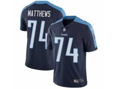 Men's Nike Tennessee Titans #74 Bruce Matthews Vapor Untouchable Limited Navy Blue Alternate NFL Jersey