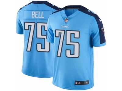 Men's Nike Tennessee Titans #75 Byron Bell Limited Light Blue Rush NFL Jersey